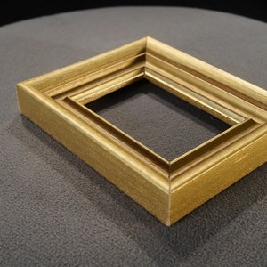 Antique Vintage Rectangle Picture Frame Yellow Gold Painted Wood Multi ...
