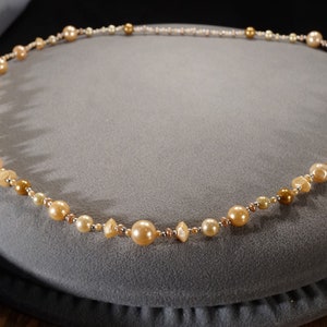 Vintage Art Deco Style Glass Beads Round Tennis Style Eternity Dimensional Necklace Jewelry   K#18