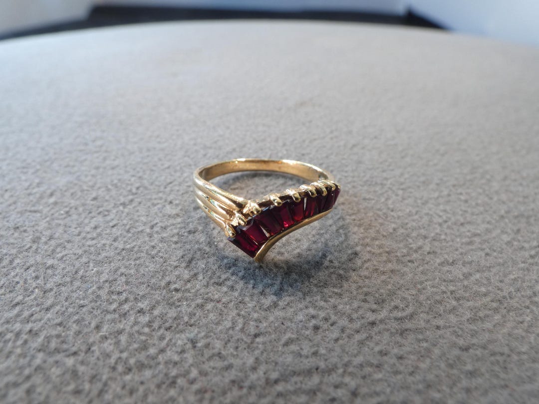 Vintage Wedding Band Stacker Design Ring Sterling Silver Gold Overlay 9 ...