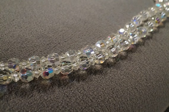 Antique Vintage Aurora Borealis/ Clear Glass Bead… - image 4