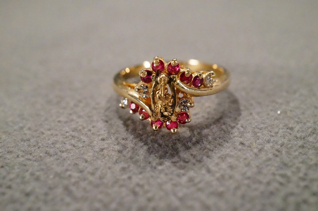 Vintage 14 K Yellow Gold Wedding Band Stacker Design Ring 14 Round ...