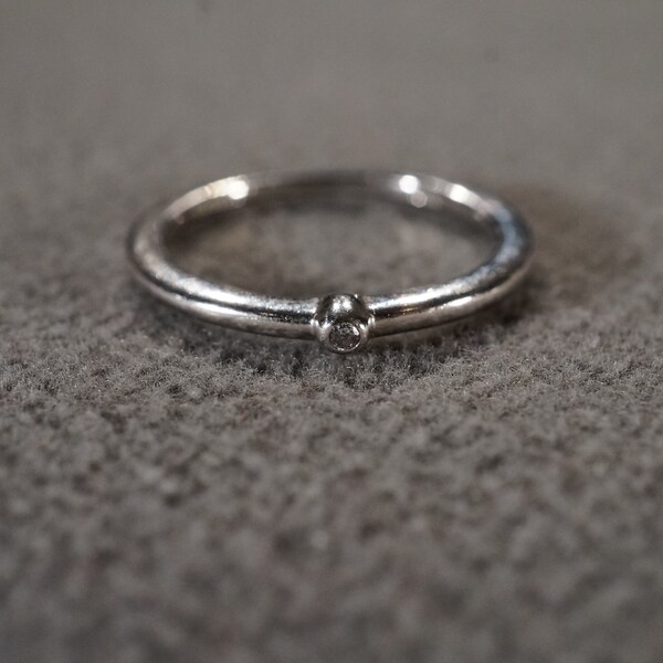 Inset Diamond Ring - Etsy