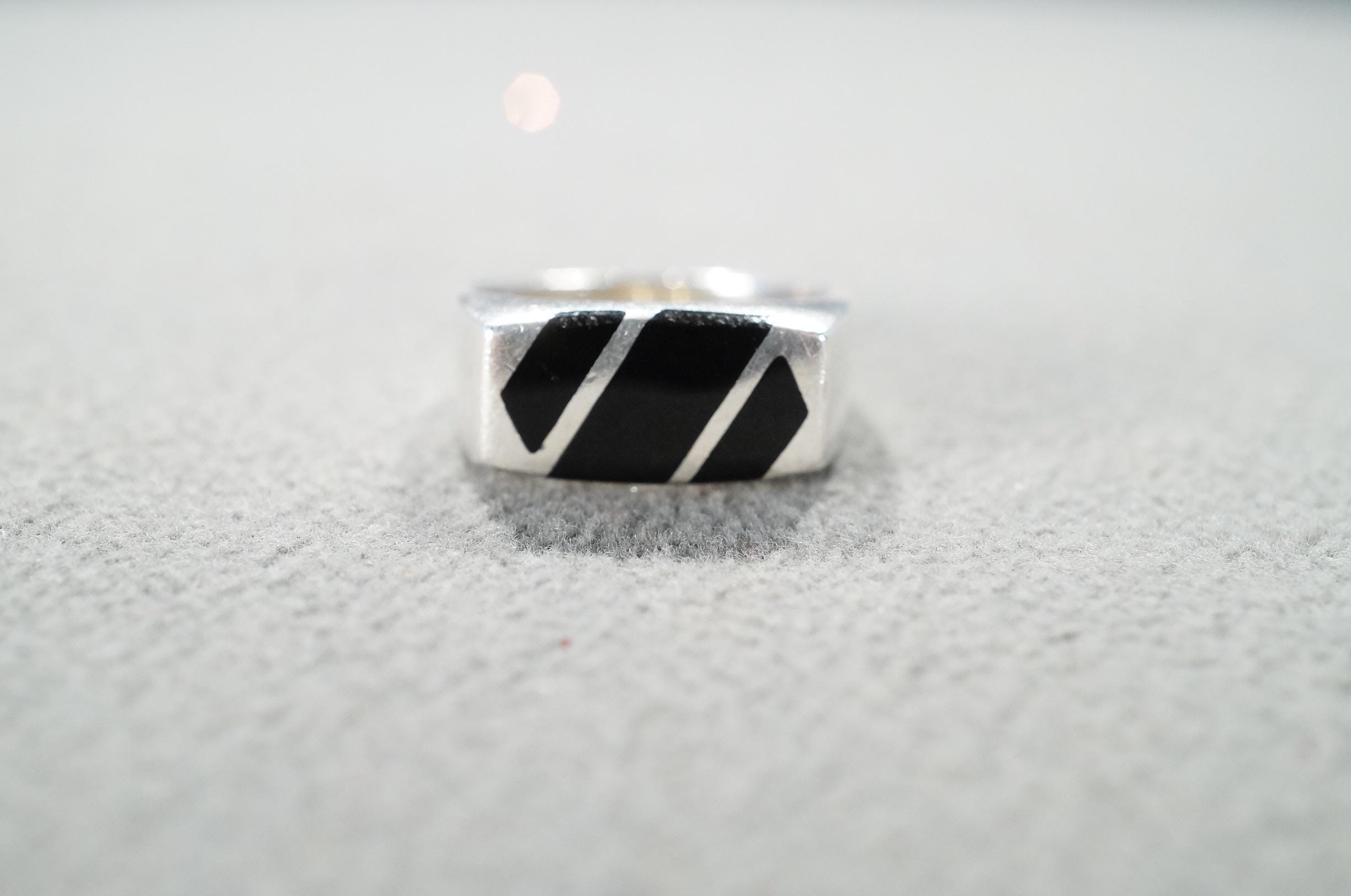 Vintage Wedding Band Stacker Design Ring Sterling Silver 4