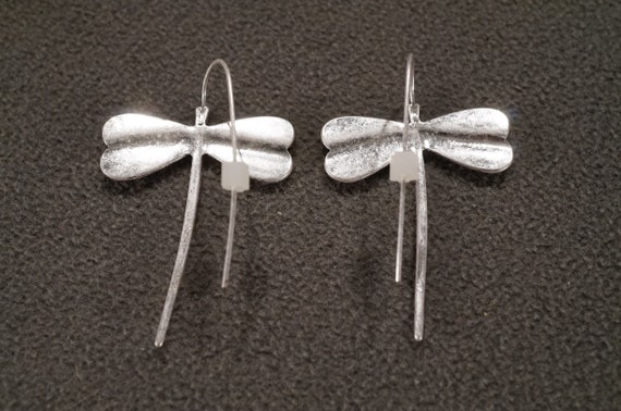 Vintage Dangle Drop Pierced Earrings Sterling Sil… - image 4