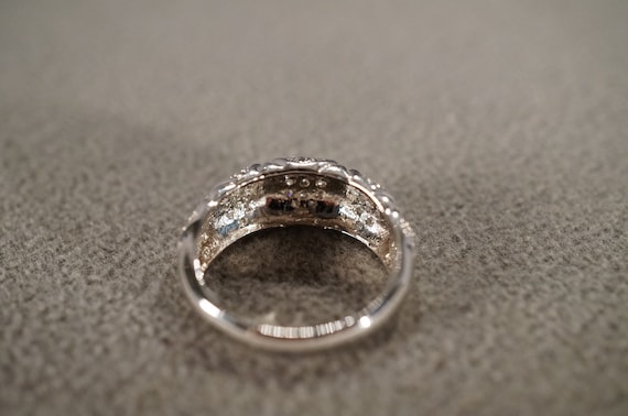 Vintage Wedding Band Stacker Design Ring Sterling… - image 3