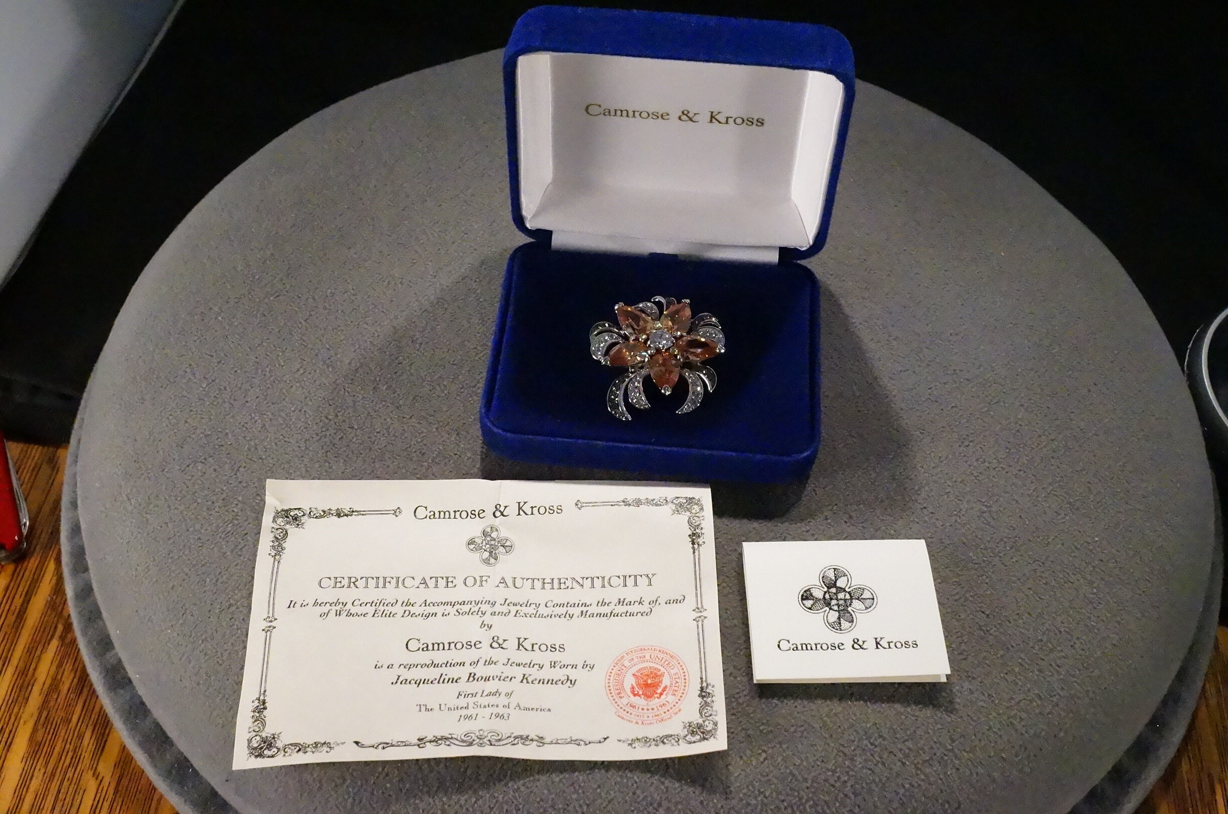 Vintage Jackie Kennedy Camrose and Kross Pin Brooch Multi