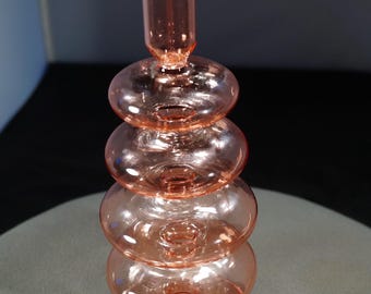 Vintage Nordic Style Multi Leveled Bubble Design Art Glass Bud Vase Flower Display Candle Holder Candlestick Dinning Living Room Home Decor