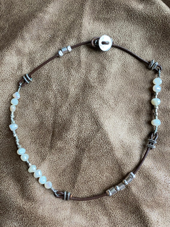 Silpada Silver, Pearl and Leather Necklace