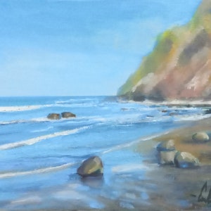 Coastal Scene, India - Oil on Canvas