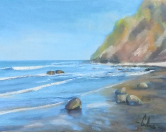 Coastal Scene, India - Oil on Canvas