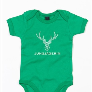 Baby body "Jungjägerin" short-sleeved green