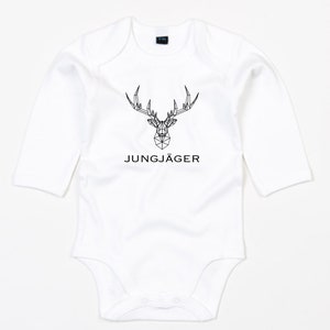 Baby body "Jungjäger" long sleeve white