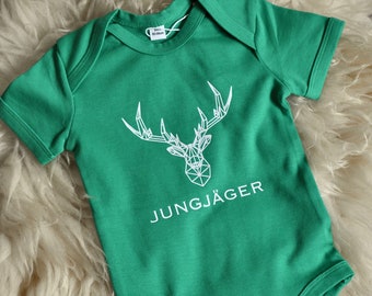 Babybody "Jungjäger" Kurzarm grün