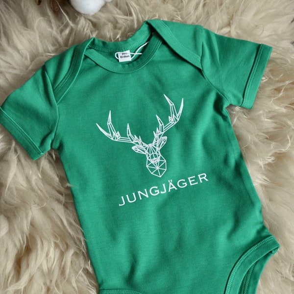 Babybody "Jungjäger" Kurzarm grün