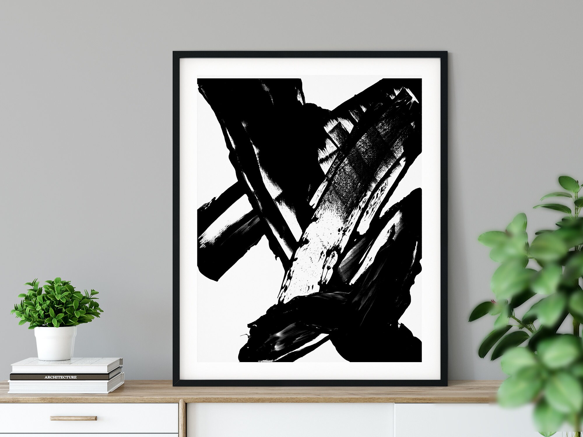 Instant Download Printable Black and White Wall Art, Abstract Wall Art ...