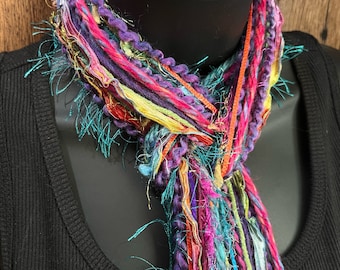 Bright Colors Skinny Scarf Boho Fashion Accessory