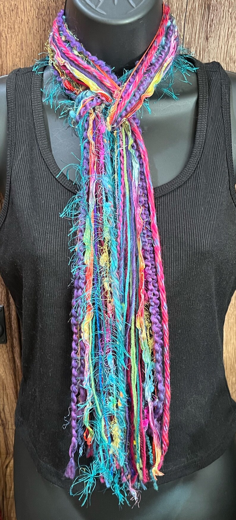 Bright Colors Skinny Scarf Boho Fashion Accessory - Etsy