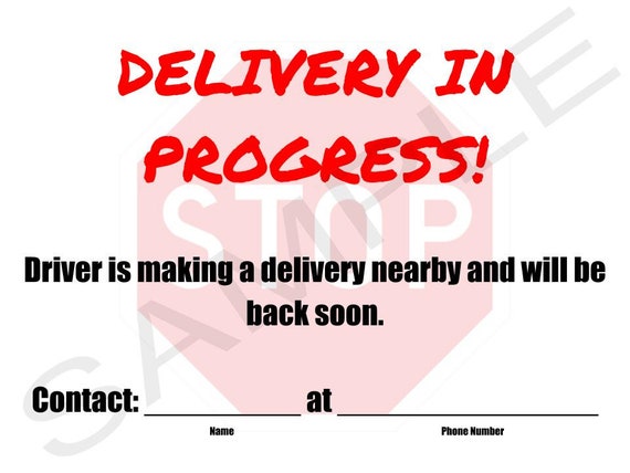 Delivery Parking Sign For Doordash Uber Eats Grubhub Etsy