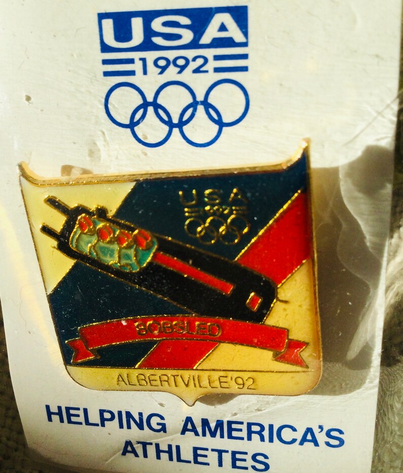 Vintage 1992 Albertville France Winter Olympic Games Pin BOBSLED