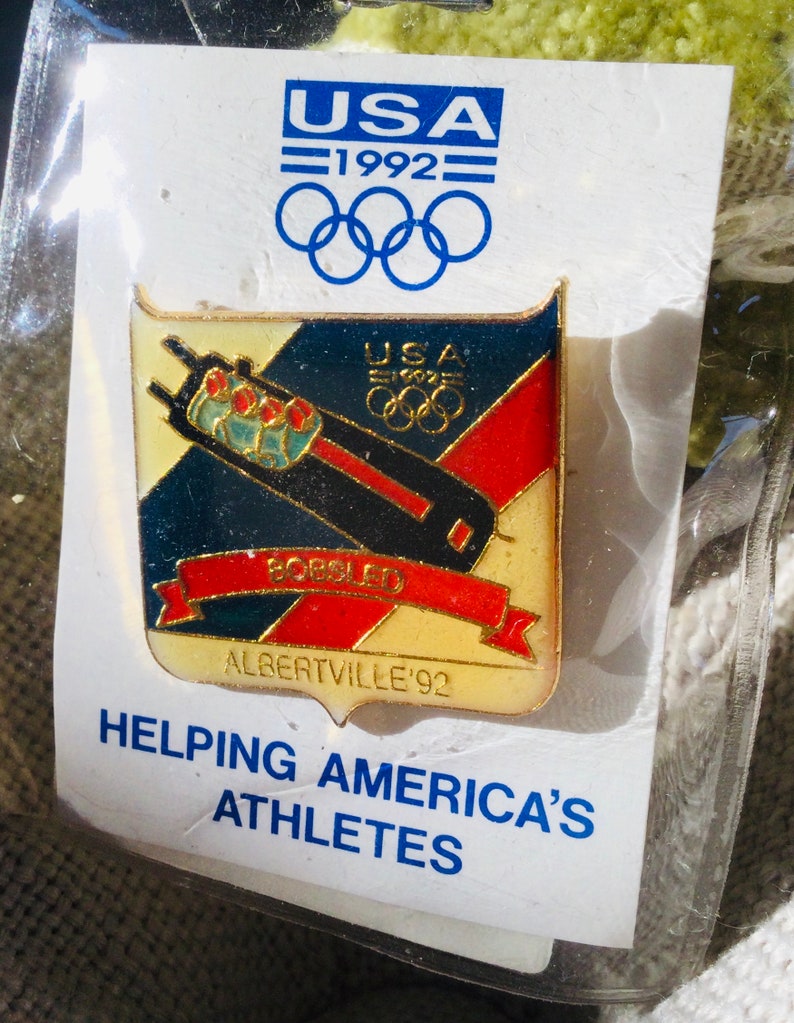 Vintage 1992 Albertville France Winter Olympic Games Pin BOBSLED