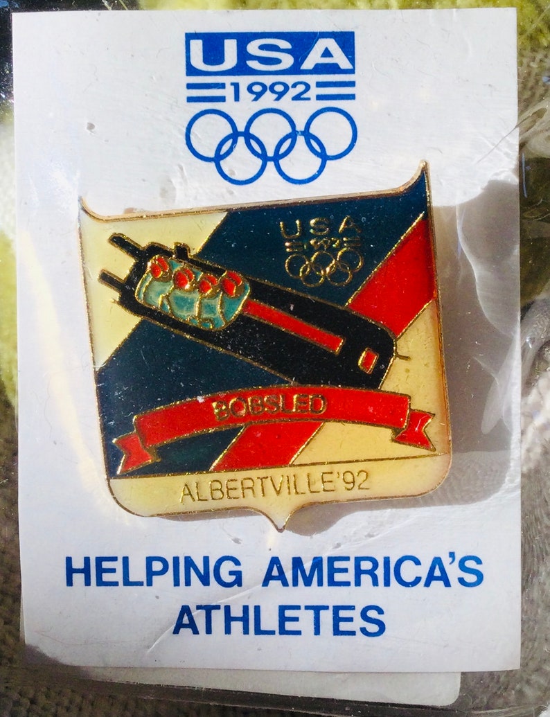 Vintage 1992 Albertville France Winter Olympic Games Pin BOBSLED
