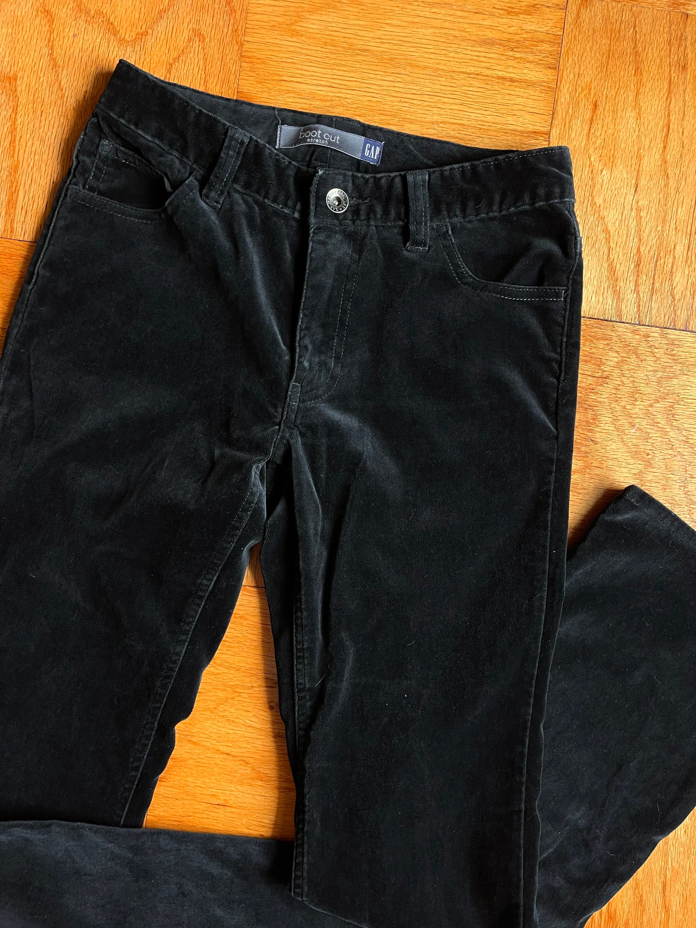 Y2K Black Velvet Low rise Bootcut Pants From Gap Size 2 Etsy