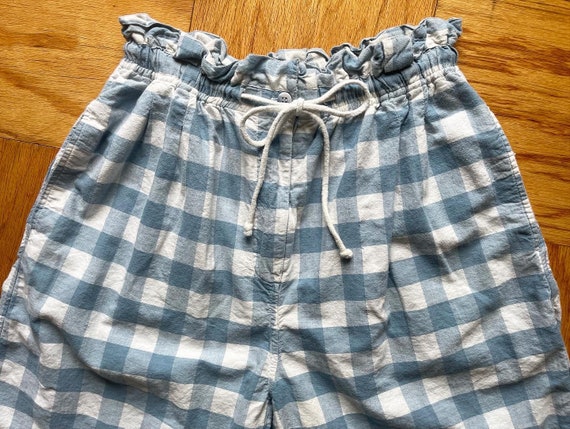 80’s baby blue & white gingham cotton shorts by K… - image 5