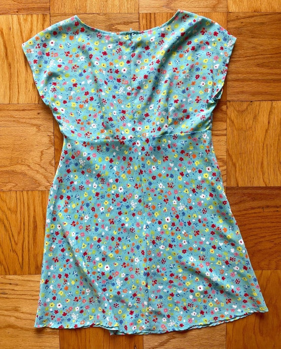 90’s bright floral mini babydoll dress by ESPRIT,… - image 5
