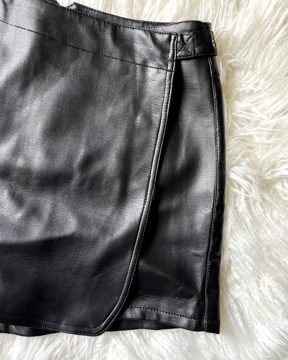 vintage 90’s Y2K black pleather vegan leather min… - image 3