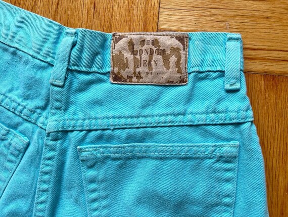 90’s denim shorts by Moda Intl, teal and turquois… - image 5