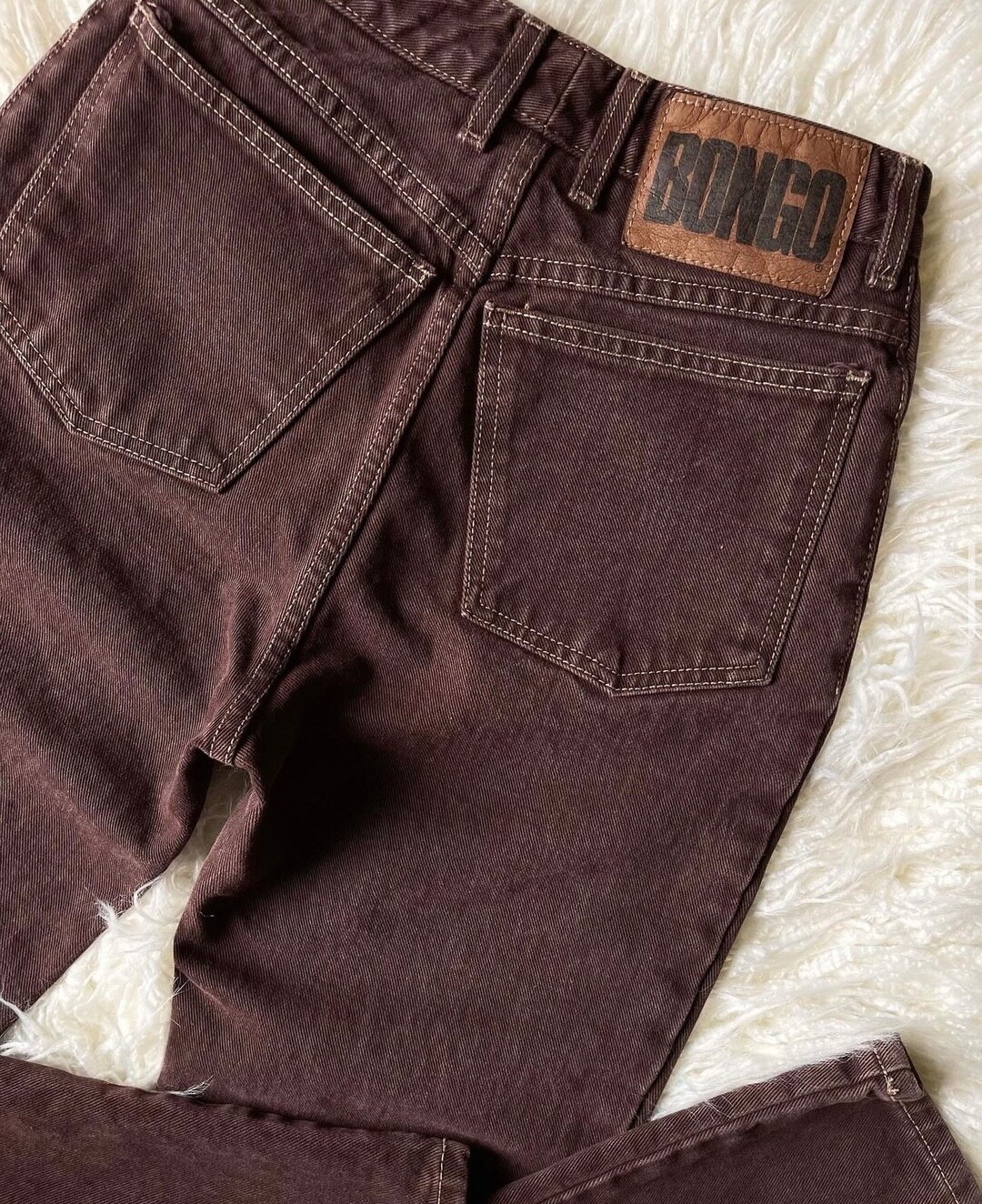 ボトムスその他 HAIKURE Brown vintage effect Korea jeans Vintage 90's Y2K Brown Wash Jeans by BONGO 25”-26” Waist - Etsy