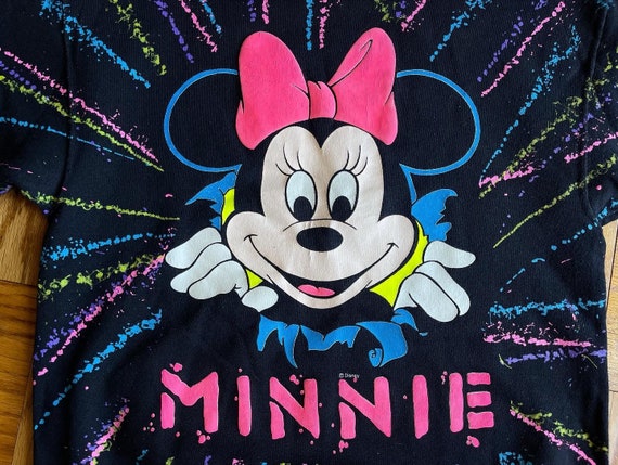 MINNIE ONLY, Mickey is sold.  80’s neon splatter … - image 2