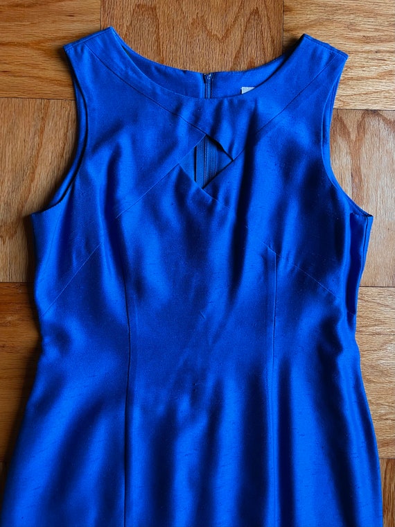90’s Royal blue cutout chest mini dress by Scarlet