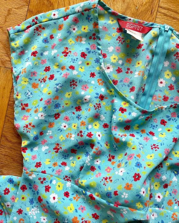 90’s bright floral mini babydoll dress by ESPRIT,… - image 4