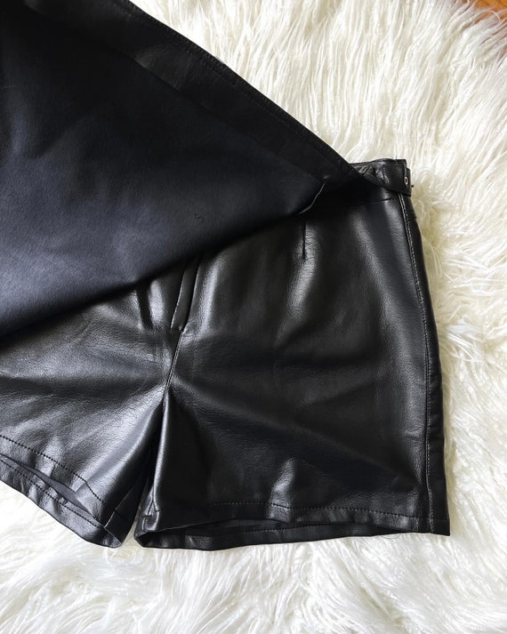 vintage 90’s Y2K black pleather vegan leather min… - image 4