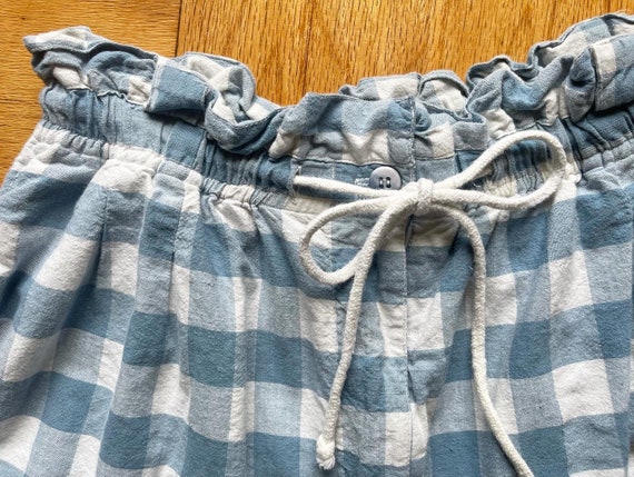 80’s baby blue & white gingham cotton shorts by K… - image 2