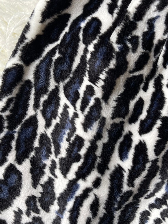 vintage 90’s furry indigo black white cheetah ani… - image 2