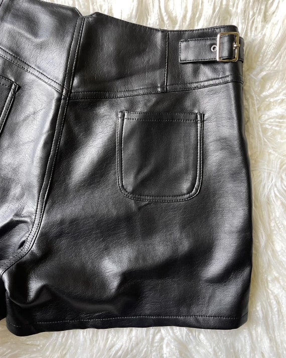 vintage 90’s Y2K black pleather vegan leather min… - image 2