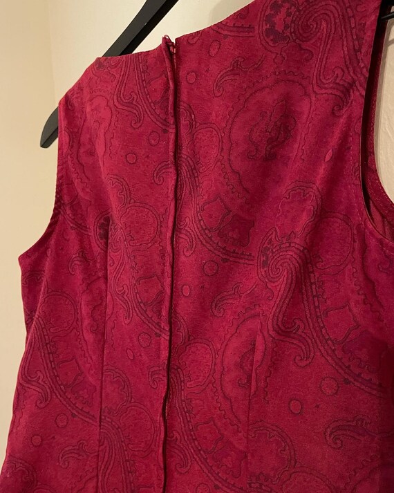 90’s raspberry red paisley mini dress by My Miche… - image 3