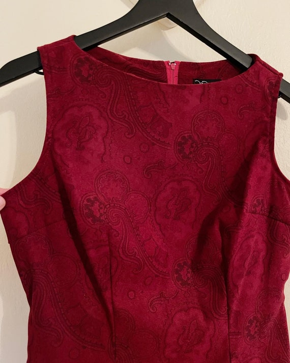 90’s raspberry red paisley mini dress by My Miche… - image 2