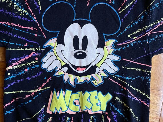 MINNIE ONLY, Mickey is sold.  80’s neon splatter … - image 3