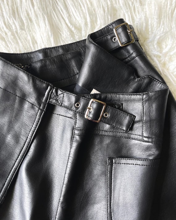 vintage 90’s Y2K black pleather vegan leather min… - image 6