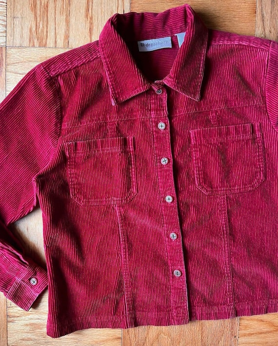 Vintage 90’s cranberry red wide wale corduroy shac