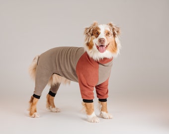 Custom-made 4-legged fleece dog sweater