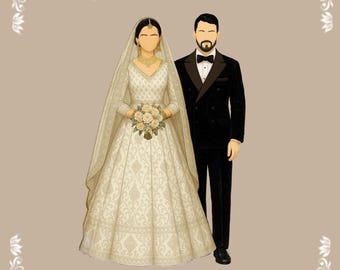 Custom Wedding Portrait | Personalized Couple Illustration (Digital Artwork)