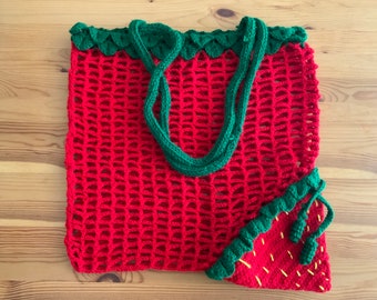 Convertible Strawberry Mesh Bag Crochet Pattern PDF