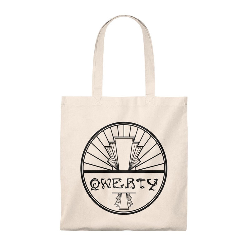 Eco Friendly Computer Programming Nerd Art Nouveau| 100/% Cotton Tote Bag Qwerty Coding Vintage