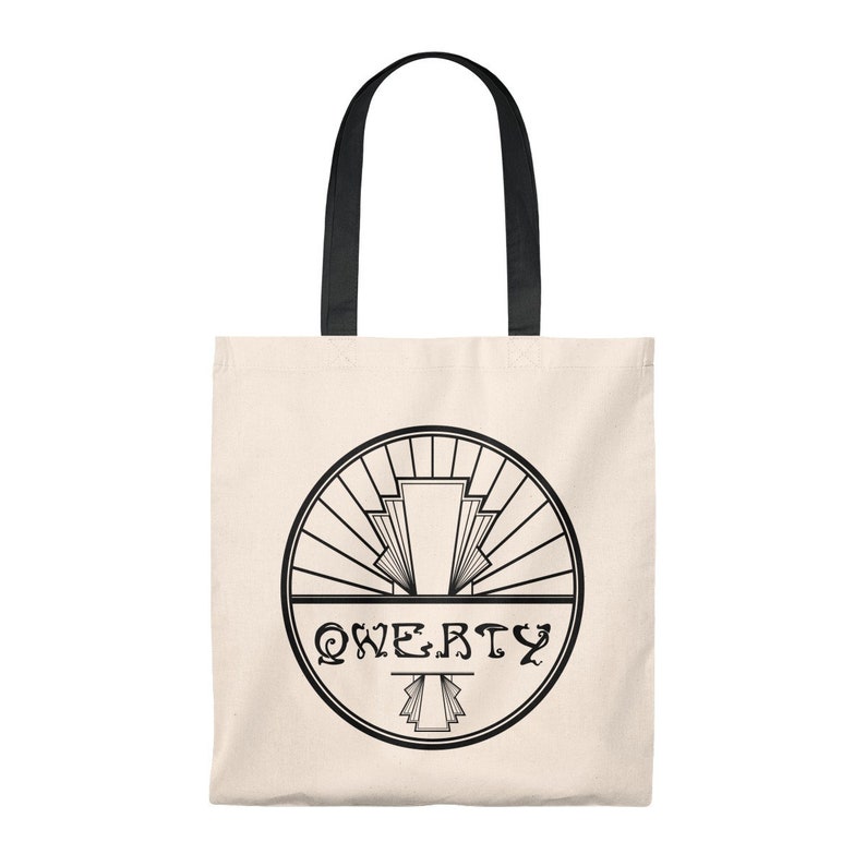 Eco Friendly Computer Programming Nerd Art Nouveau| 100/% Cotton Tote Bag Qwerty Coding Vintage