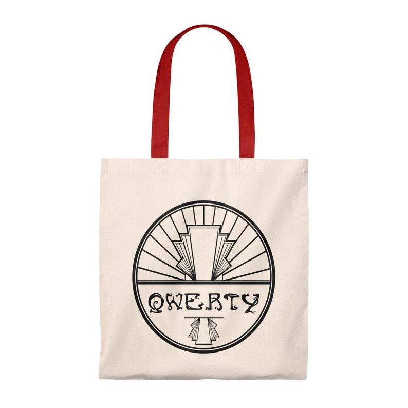 Eco Friendly Computer Programming Nerd Art Nouveau| 100/% Cotton Tote Bag Qwerty Coding Vintage