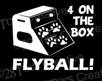 Flyball-4 on the Box: Dog Flyball Vinyl Sticker.  Customization Available! Vinyl Sticker for Car Window, Tumbler, Laptop, phone case, etc.